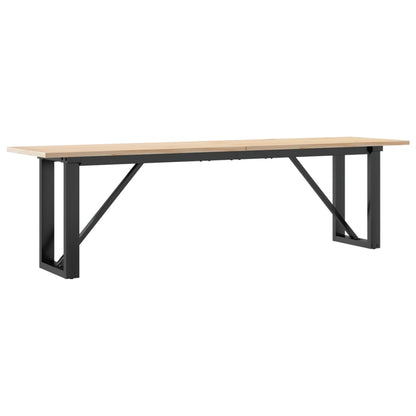 Mesa de centro estrutura em O 160x40x45cm pinho e aço