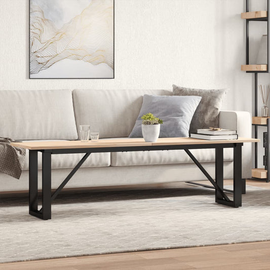 Mesa de centro estrutura em O 160x40x45cm pinho e aço