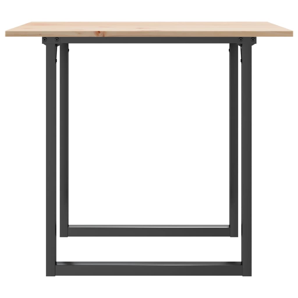 Mesa de jantar estrutura em O 90x90x75 cm pinho e aço