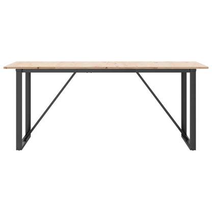 Mesa de jantar estrutura em O 180x90x75cm pinho e aço