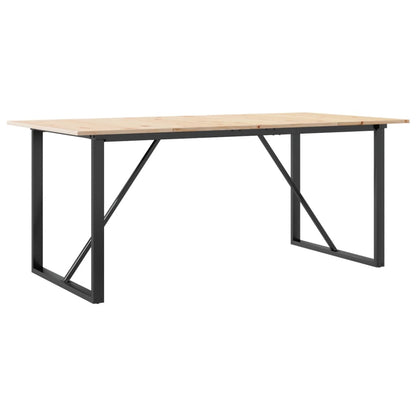 Mesa de jantar estrutura em O 180x90x75cm pinho e aço