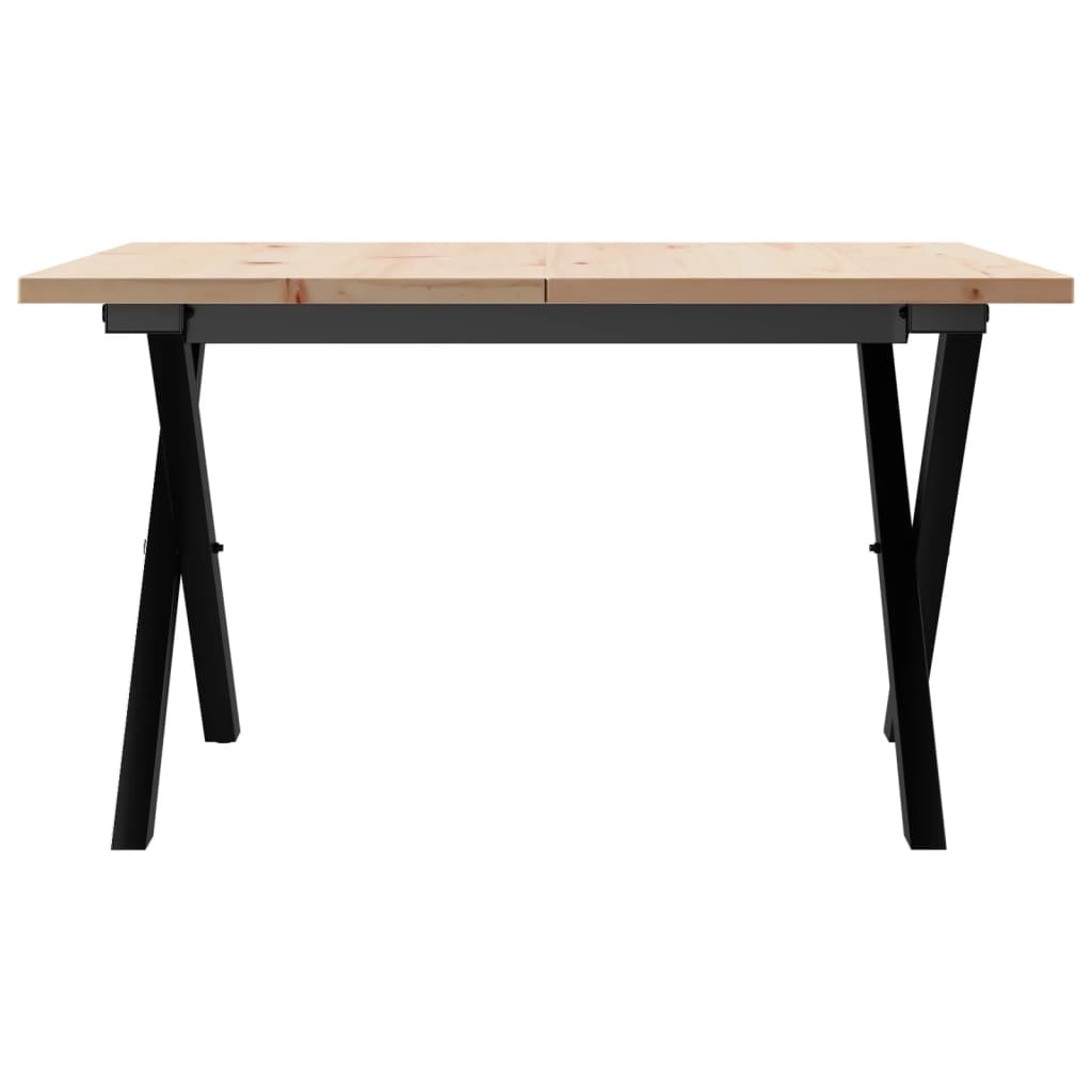 Mesa de centro estrutura em X 60x60x40 cm pinho e aço