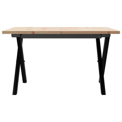 Mesa de centro estrutura em X 60x60x40 cm pinho e aço