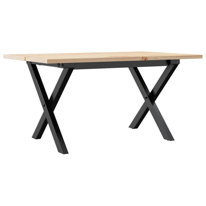 Mesa de centro estrutura em X 80x50x40 cm pinho e aço