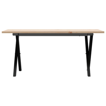 Mesa de centro estrutura em X 90x40x45 cm pinho e aço