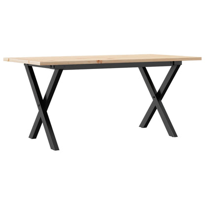 Mesa de centro estrutura em X 90x40x45 cm pinho e aço