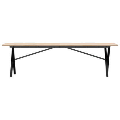 Mesa de centro estrutura em X 160x40x45cm pinho e aço
