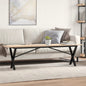 Mesa de centro estrutura em X 160x40x45cm pinho e aço