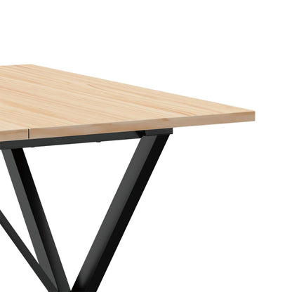 Mesa de jantar estrutura em X 90x90x75 cm pinho e aço