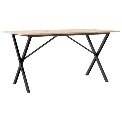 Mesa de jantar estrutura em X 140x80x75cm pinho e aço