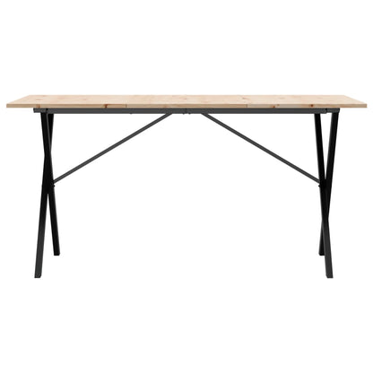 Mesa de jantar estrutura em X 160x80x75cm pinho e aço