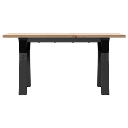 Mesa de centro estrutura em Y 80x50x40 cm pinho e aço