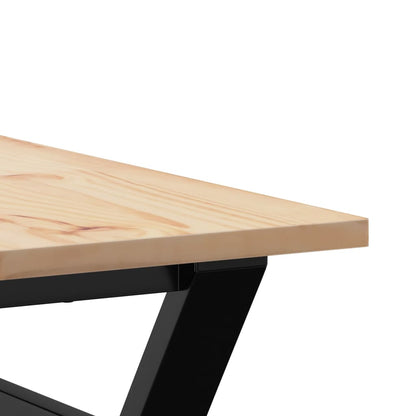 Mesa de centro estrutura em Y 90x90x45 cm pinho e aço