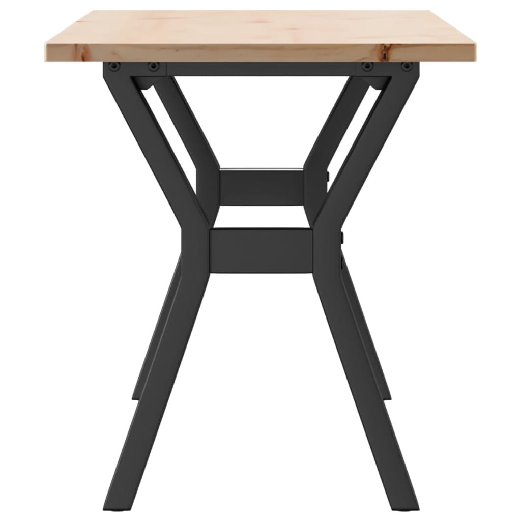 Mesa de centro estrutura em Y 110x40x45cm pinho e aço