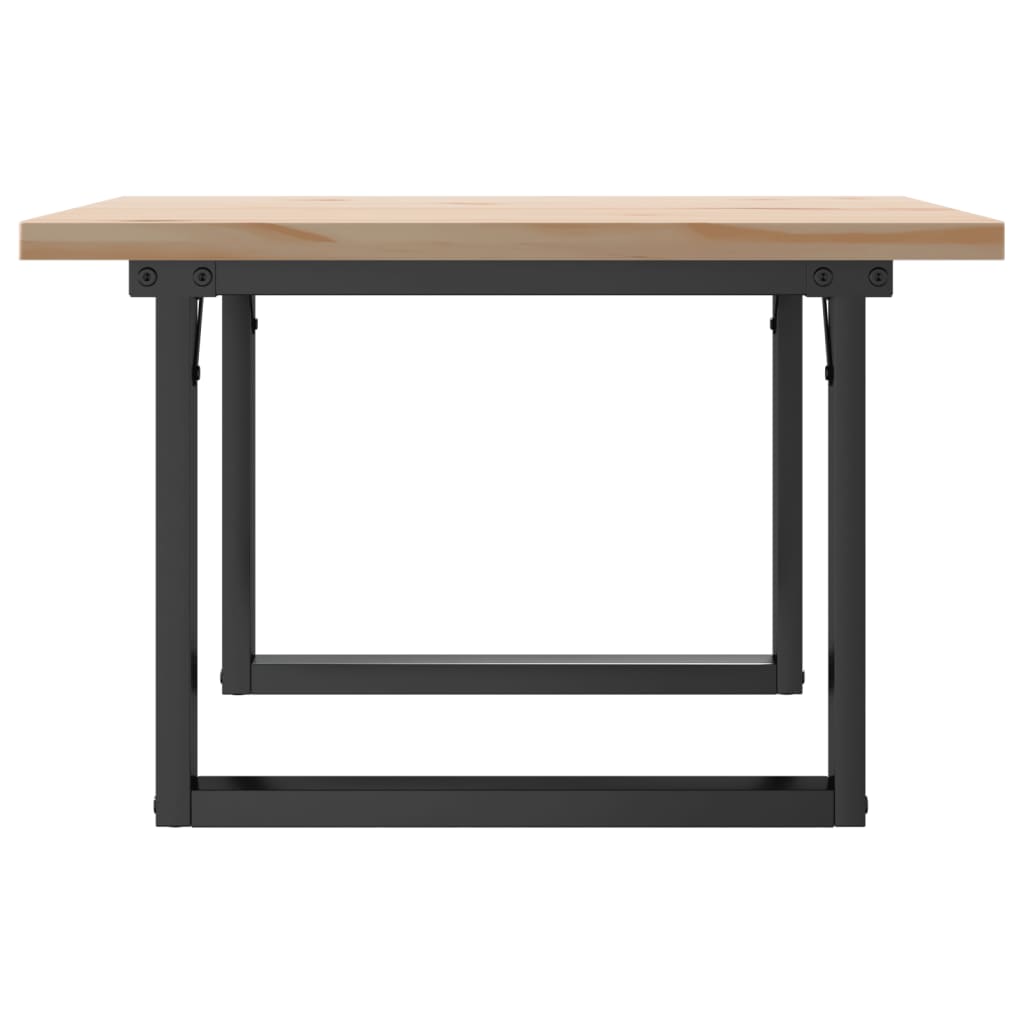 Mesa de centro estrutura em O 60x60x40,5 cm pinho/aço