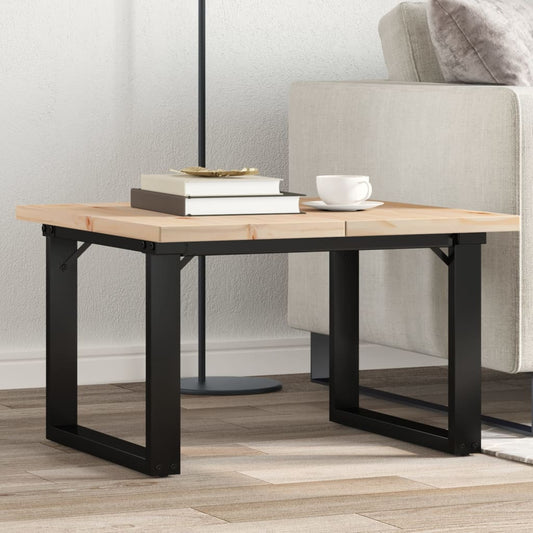 Mesa de centro estrutura em O 60x60x40,5 cm pinho/aço