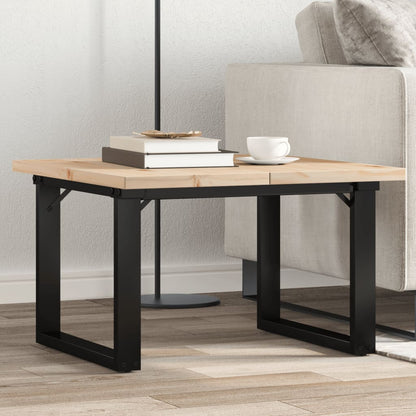 Mesa de centro estrutura em O 70x70x40,5 cm pinho/aço