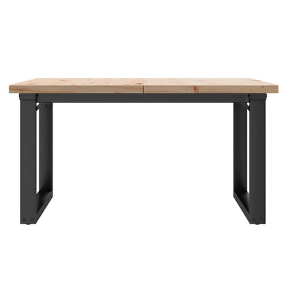 Mesa de centro estrutura em O 80x80x45,5 cm pinho/aço