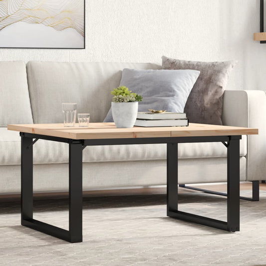 Mesa de centro estrutura em O 90x90x45,5 cm pinho/aço