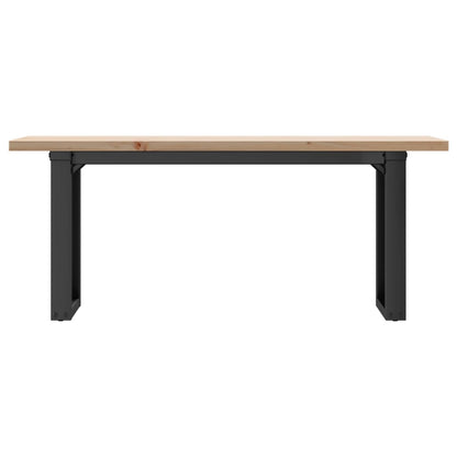 Mesa de centro estrutura em O 110x40x45,5cm pinho/aço