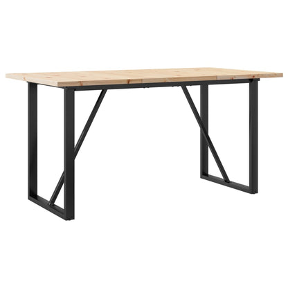 Mesa de jantar estrutura em O 160x80x75,5cm pinho/aço