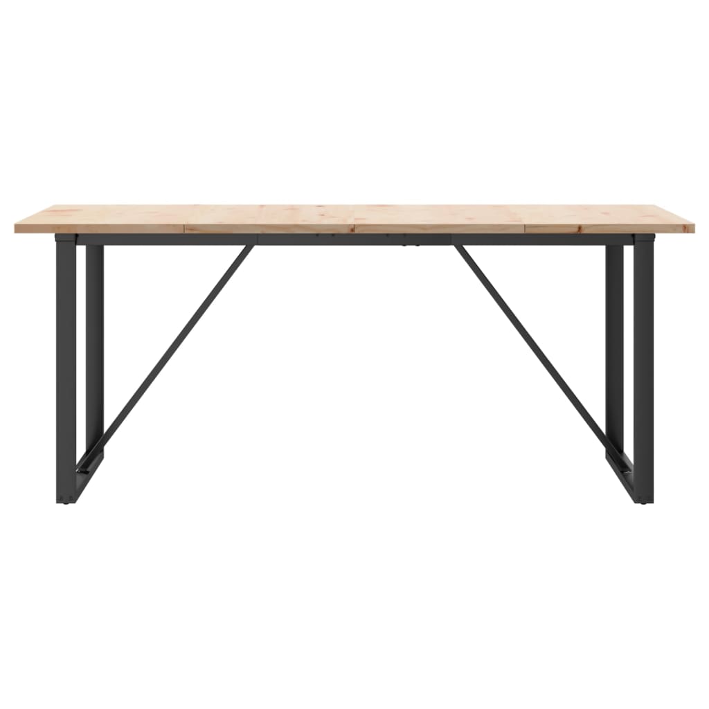 Mesa de jantar estrutura em O 180x90x75,5cm pinho/aço