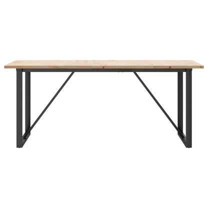 Mesa de jantar estrutura em O 180x90x75,5cm pinho/aço