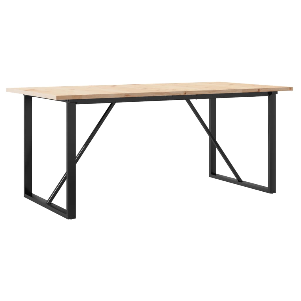 Mesa de jantar estrutura em O 180x90x75,5cm pinho/aço
