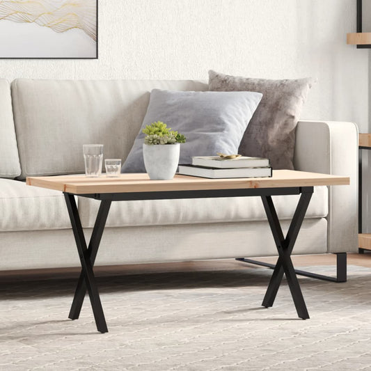 Mesa de centro estrutura em X 90x40x45,5 cm pinho/aço