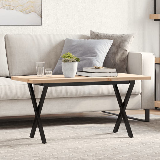 Mesa de centro estrutura em X 100x50x45,5cm pinho/aço