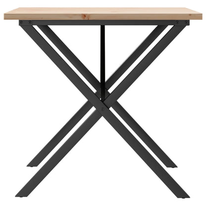 Mesa de jantar estrutura em X 90x90x75,5 cm pinho/aço