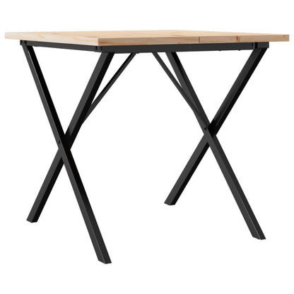 Mesa de jantar estrutura em X 90x90x75,5 cm pinho/aço