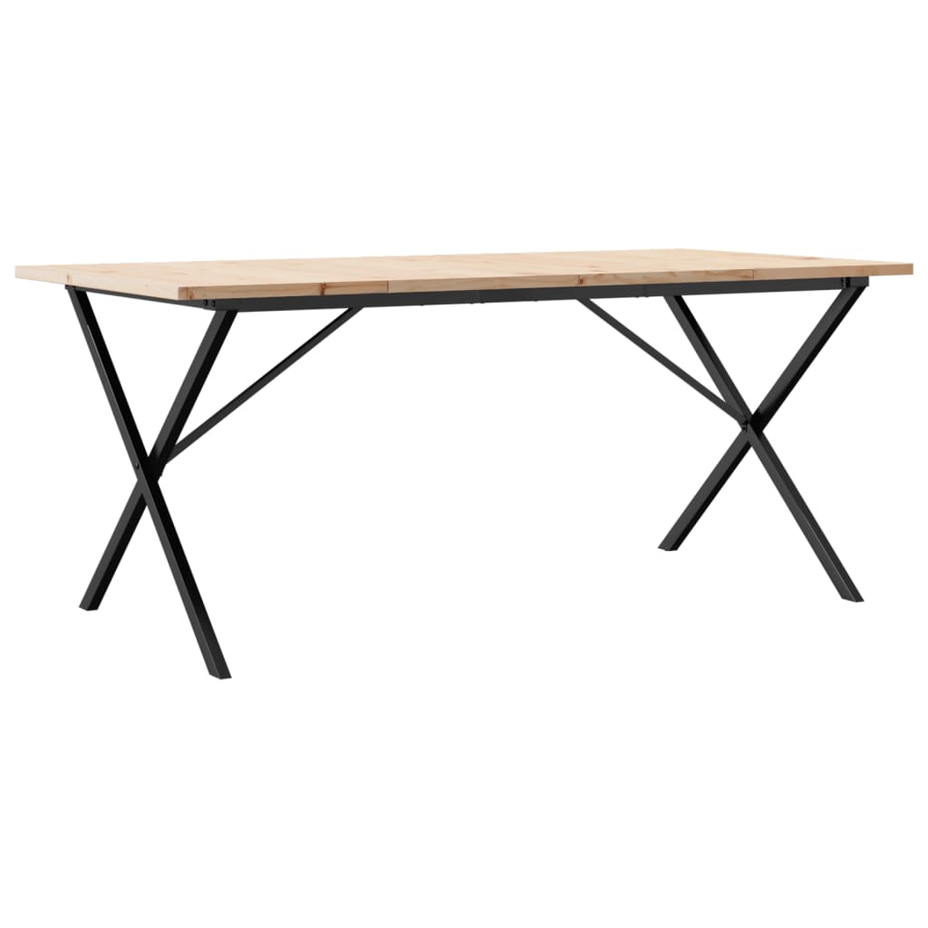 Mesa de jantar estrutura em X 180x90x75,5cm pinho/aço