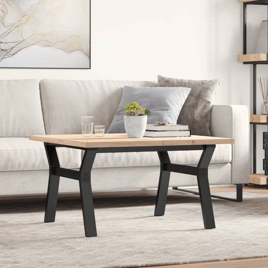 Mesa de centro estrutura em Y 80x80x45,5 cm pinho/aço