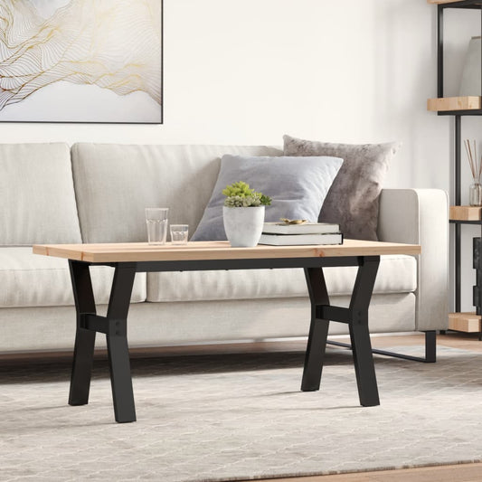 Mesa de centro estrutura em Y 100x50x45,5cm pinho/aço
