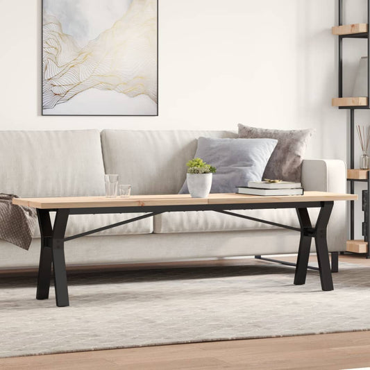 Mesa de centro estrutura em Y 160x40x45,5cm pinho/aço
