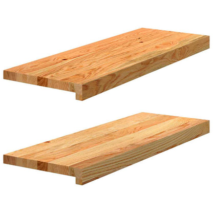Tapetes de escada 2 pcs 70x30x2 cm carvalho castanho-claro