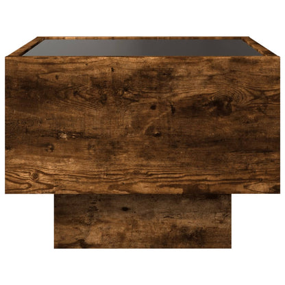 Mesa de cabeceira c/ LED Infinity 40x40x30 cm carvalho fumado