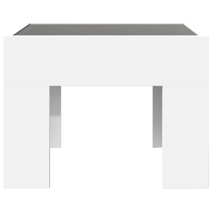 Mesa de cabeceira com luzes LED Infinity 40x40x30 cm branco