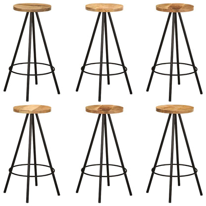 7 pcs conjunto de bar madeira de mangueira maciça