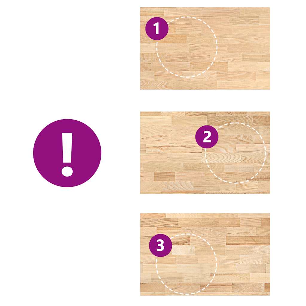 Bancada de cozinha retangular 100x63,5x2,7 cm carvalho maciça