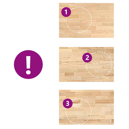 Bancada de cozinha retangular 100x63,5x2,7 cm carvalho maciça