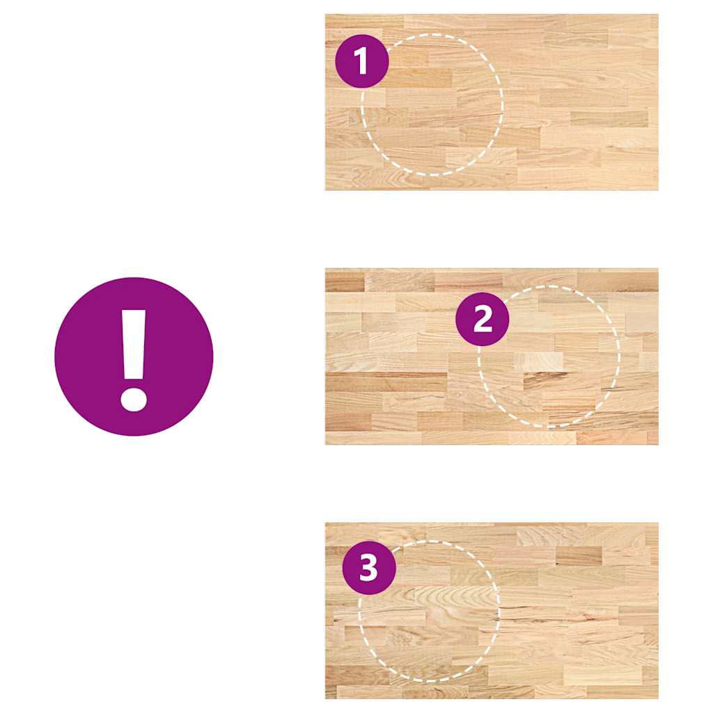 Bancada de cozinha retangular 120x63,5x2,7 cm carvalho maciça