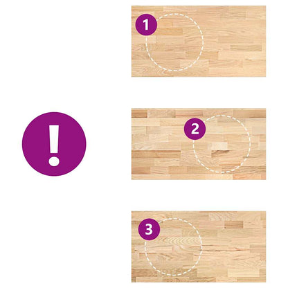 Bancada de cozinha retangular 120x63,5x2,7 cm carvalho maciça