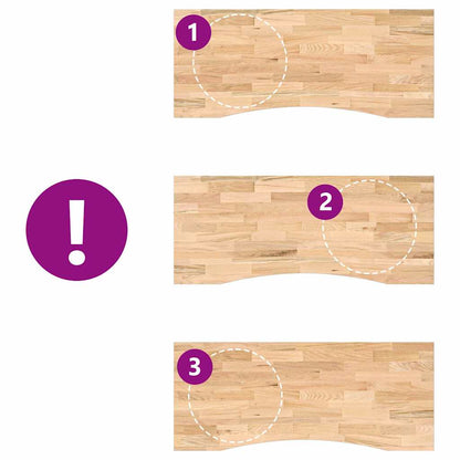 Tampo mesa retangular 120x60x2,5 cm carvalho maciço não tratado