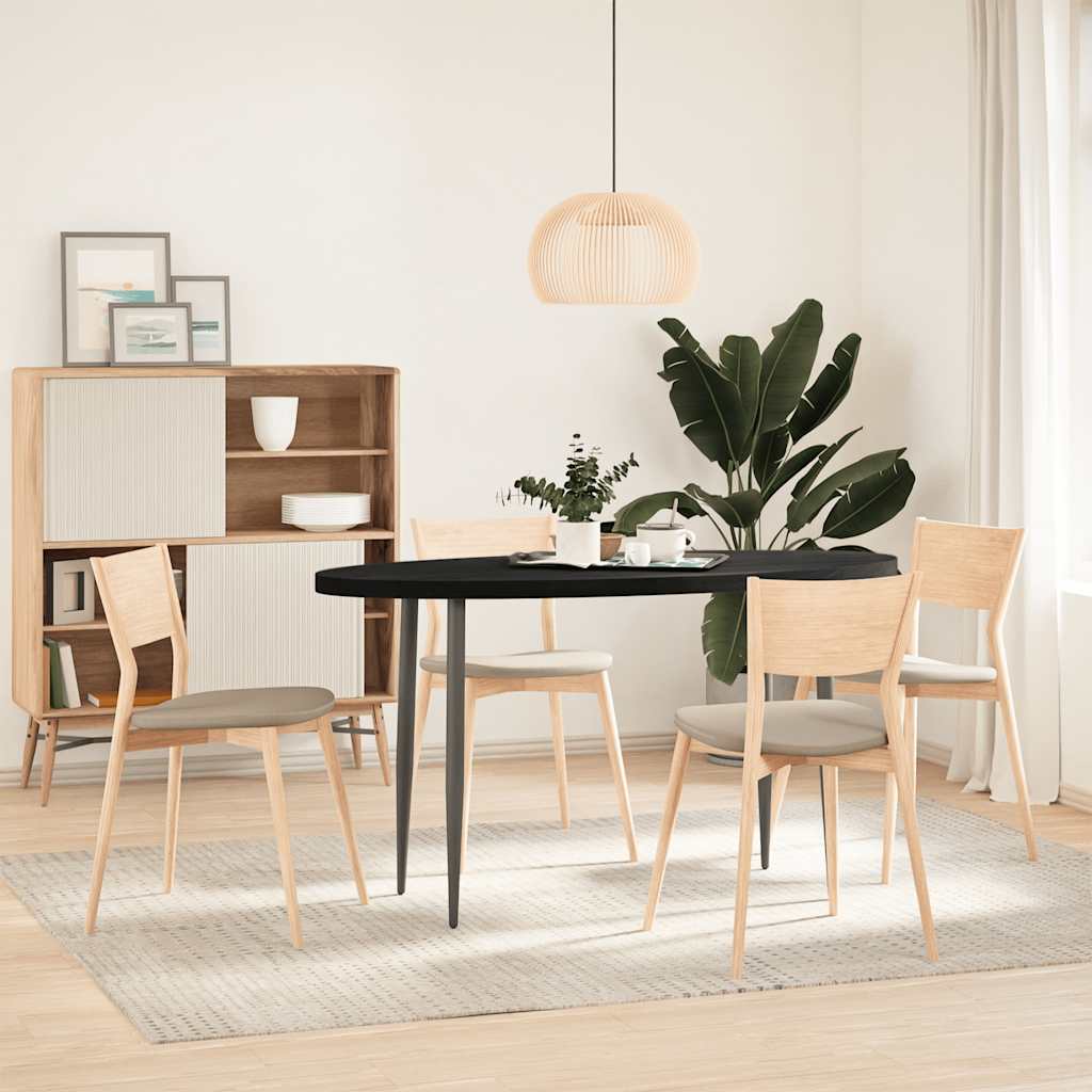 Tampo de mesa 140x60x4 cm carvalho maciça oval castanho-escuro