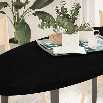 Tampo de mesa 140x60x4 cm carvalho maciça oval castanho-escuro