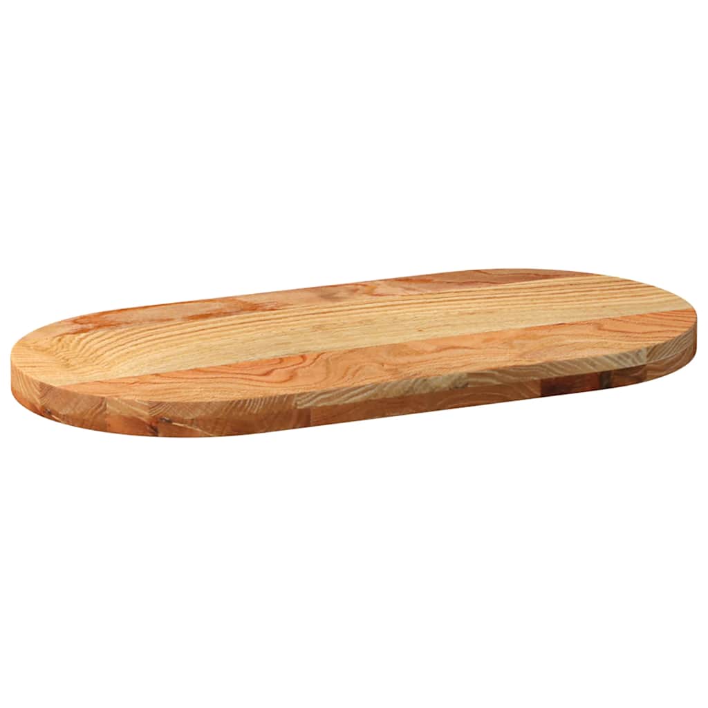 Tampo de mesa 80x40x4 cm carvalho maciça oval castanho-claro