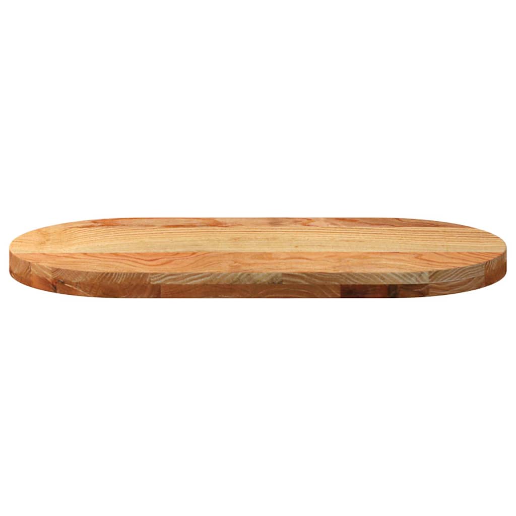 Tampo de mesa 80x40x4 cm carvalho maciça oval castanho-claro