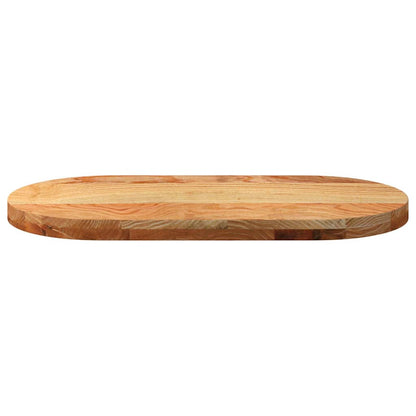 Tampo de mesa 80x40x4 cm carvalho maciça oval castanho-claro